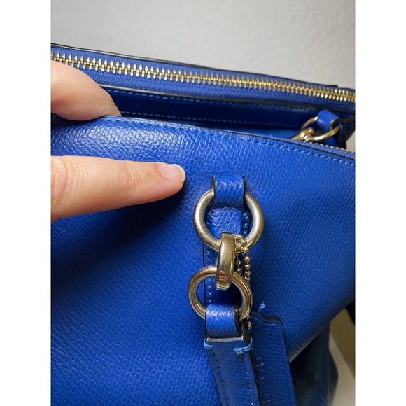 Coach F36606 Christie Carryall Crossbody HandBag Purse Blue Crossgrain Leather - Picture 4 of 16